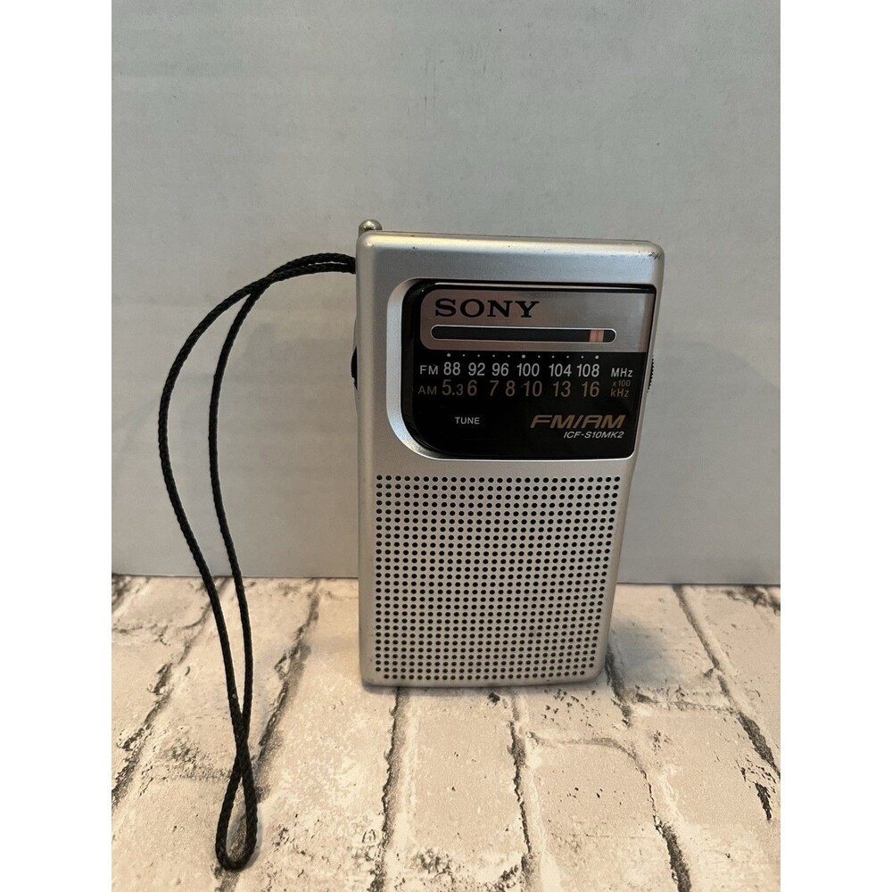 Sony Portable FM/AM Radio Silver ICF-S10MK2 Tested & Working